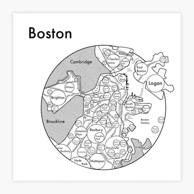 Letterpress Print: Boston 8" x 8"