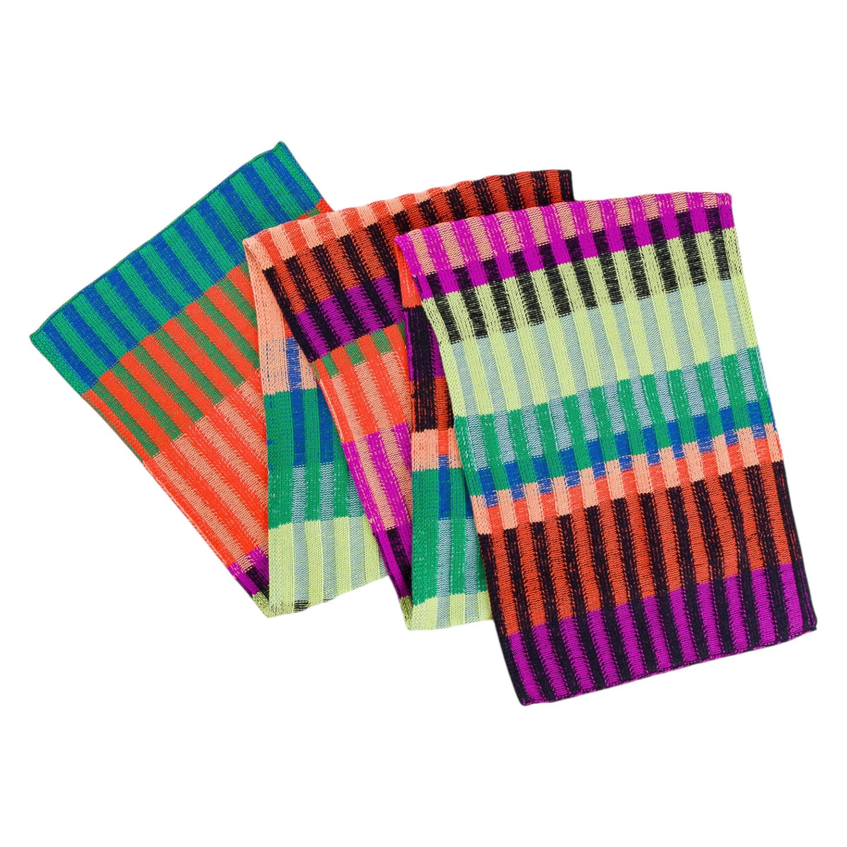 Mosaic Stripe Scarf: Lime/Cobalt – ICA Retail Store