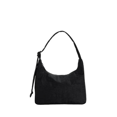 Mini Nylon Shoulder Bag: Black