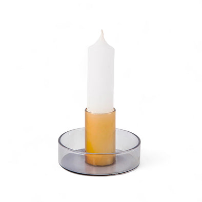 Glass Candle Holder: Lilac/Peach