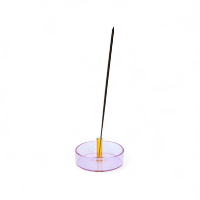 Glass Incense Holder: Lilac/Peach