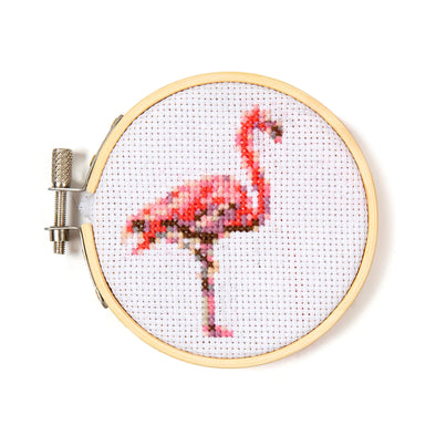 Mini Cross Stitch Kit: Flamingo