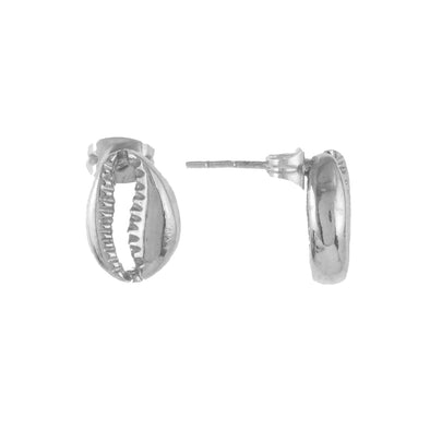 Cowrie Earrings: Sterling Silver