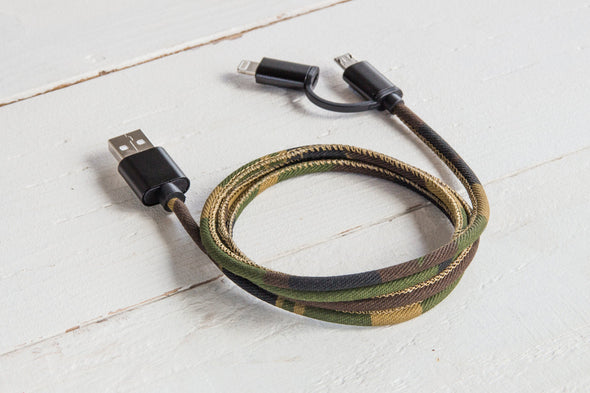 USB Phone Charger Cable: Camo