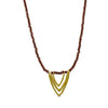 Necklace: Triple V Pendant On Garnet