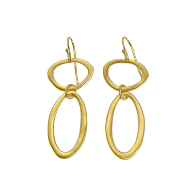 Earrings: Two Stacked Ovals Vermeil