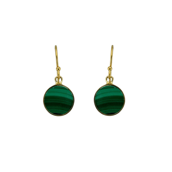 Earrings: Malachite Coins