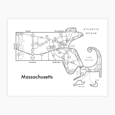 Letterpress Print: Massachusetts 8.5" x 11"