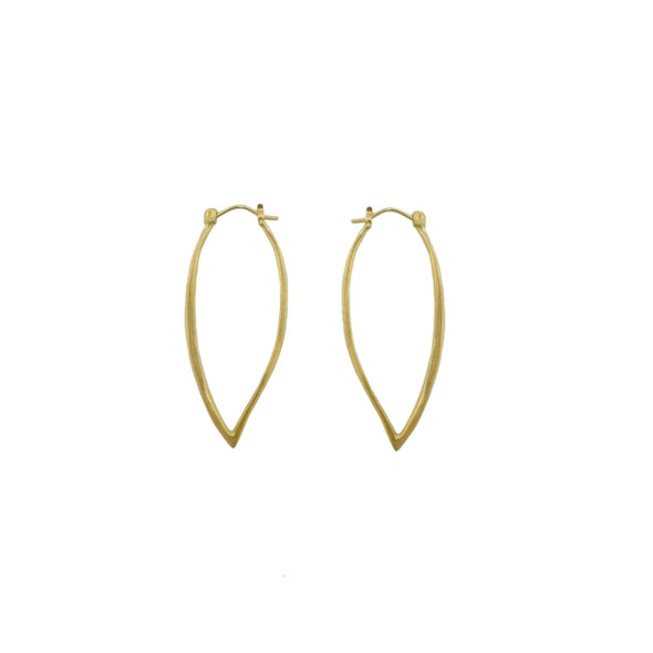 Earrings: Small Leaf Hoops