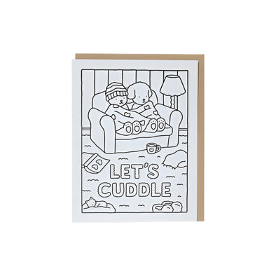 Card: Let's Cuddle Coloring Card