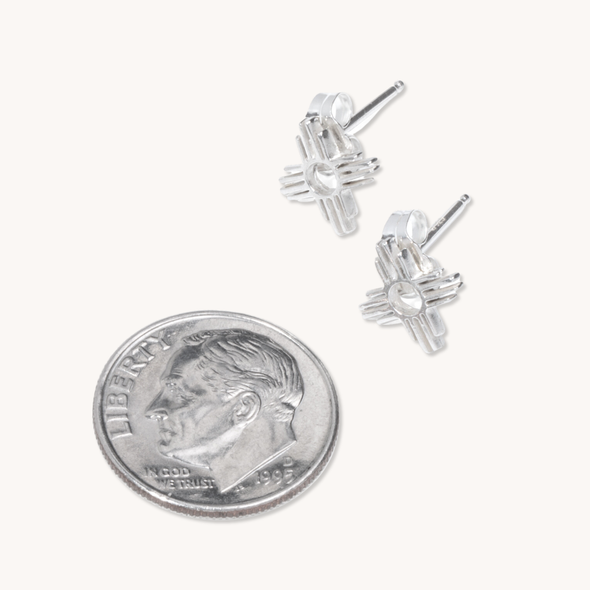 Enchantment: Silver Mini Zia Stud Earrings