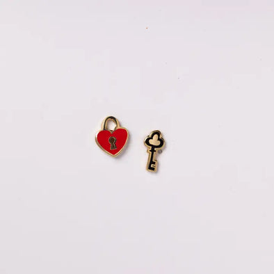 Earrings: Heart Lock & Key