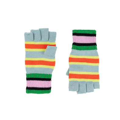 Zipper Stripe Fingerless Gloves