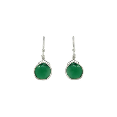Earrings: Small Green Onyx