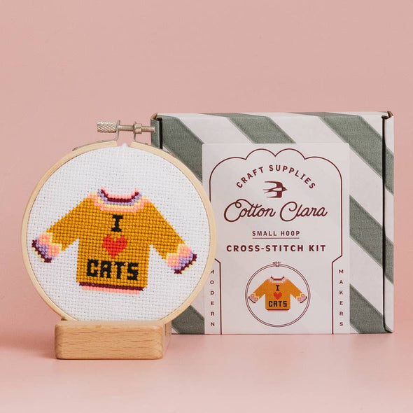 Cross Stitch Kit: I Love Cats