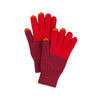 Colorblock Knit Touchscreen Gloves: Ruby Red