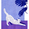 Risograph Print: Downward Cat