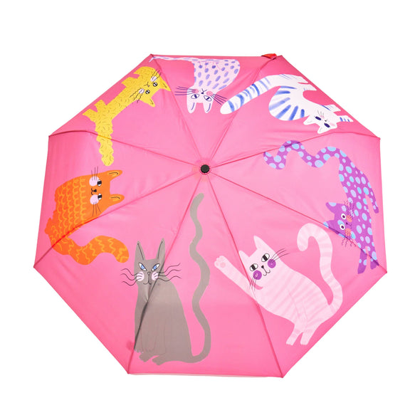 Original Duck Umbrella: Fuchsia Arty Cats
