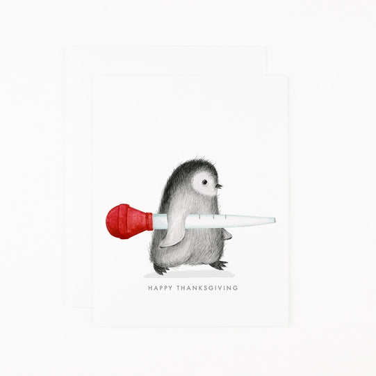 Card: Penguin with Turkey Baster