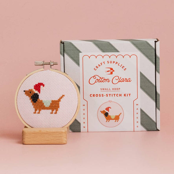 Cross Stitch Kit: Christmas Dachshund
