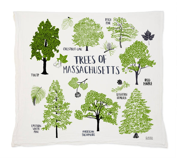 Trees of Massachusetts Tea Towel