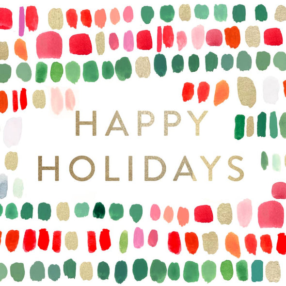 Card: Happy Holidays Paint Strokes