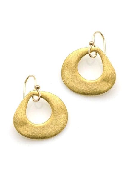 Earrings: Thick Open Drop Gold