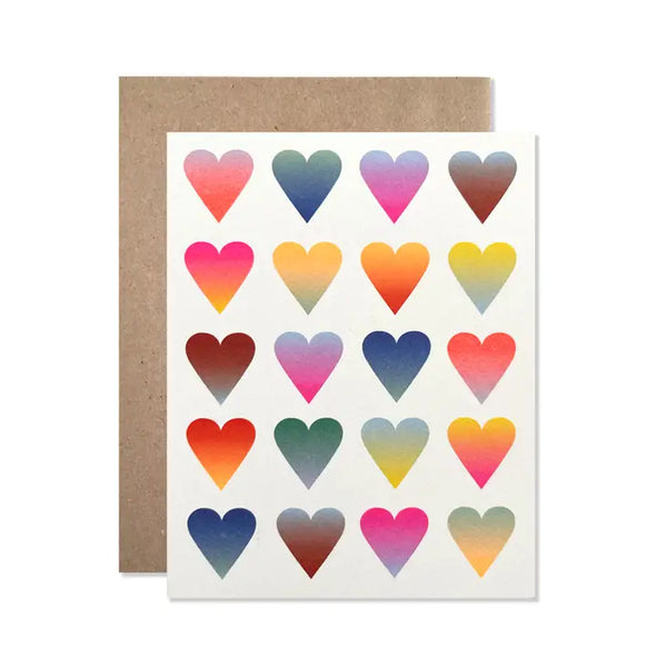 Card: Neon Gradient Hearts