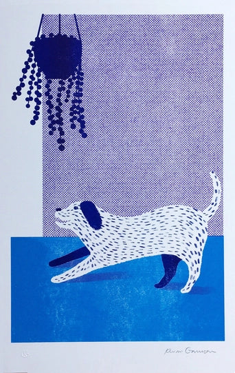 Risograph Print: Downward Dog