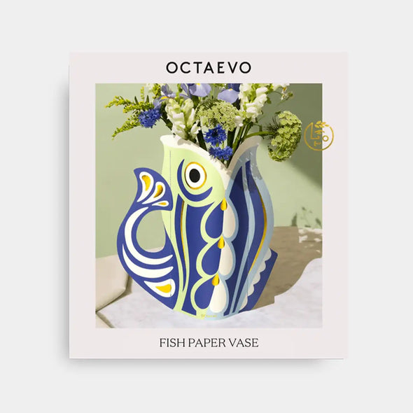 Paper Vase: Blue Fish