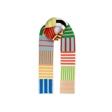 Patchwork Stripe Skinny Scarf