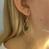 Earrings: Gold Drop with Emerald