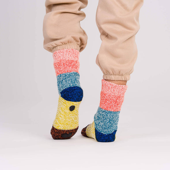 Color Band House Socks: Poppy Teal