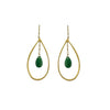 Earrings: Gold Drop with Emerald