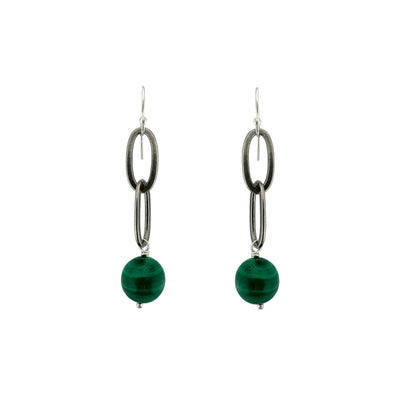 Earrings: Malachite Links