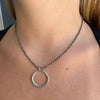 Necklace: Silver Circle on Pyrite Beads