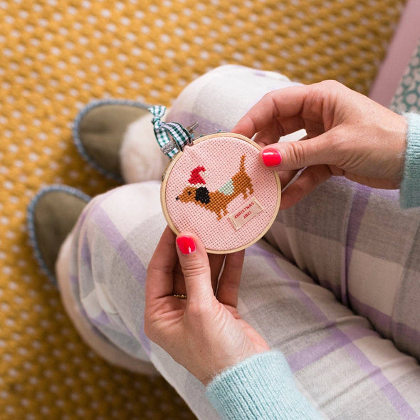 Cross Stitch Kit: Christmas Dachshund
