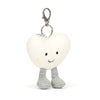Amuseable Heart Bag Charm: Cream