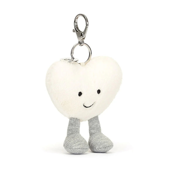 Amuseable Heart Bag Charm: Cream