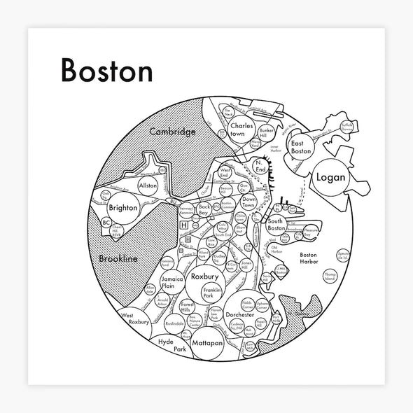 Letterpress Print: Boston 8" x 8"