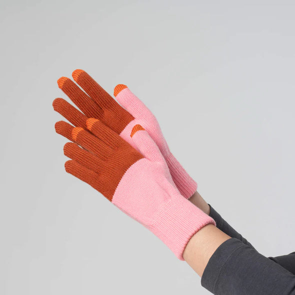 Tech Gloves: Rust/Pink