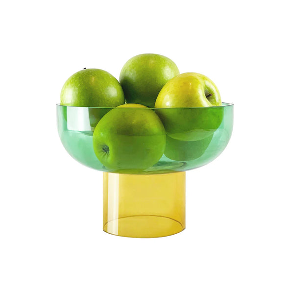 Tip Top Glass Bowl Small- Reversible Green and Yellow