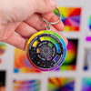 Color Wheel Enamel Keychain: BLACK/GOLD