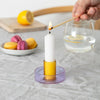 Glass Candle Holder: Lilac/Peach