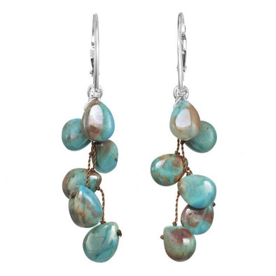 Earring: Coated Turquoise Teardrop