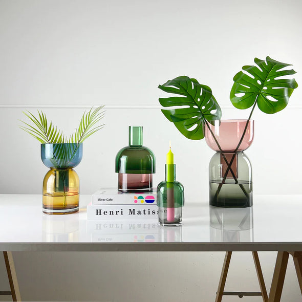 Flip Vase Small: Grey & Green