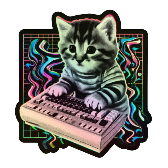 Sticker: Holo Keyboard Cat