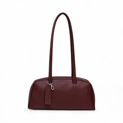 Recycled Leather Bowler Bag: Mahogany