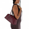 Recycled Leather Bowler Bag: Mahogany