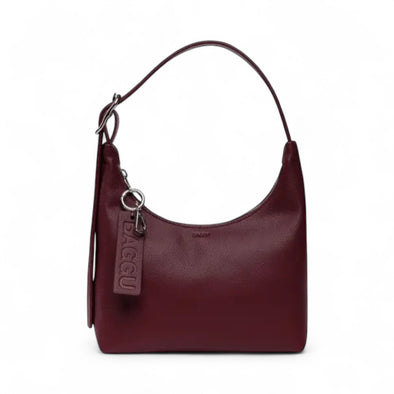 Mini Recycled Leather Shoulder Bag: Mahogany